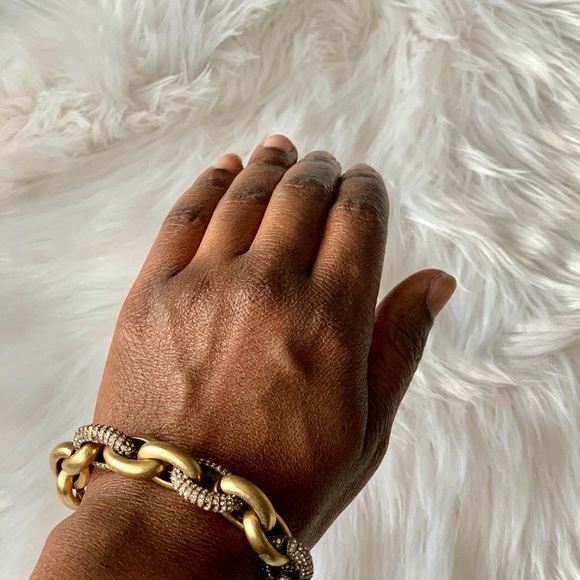 🍀2/$25 J.Crew Gold and pave link bracelet - Picture 6 of 7